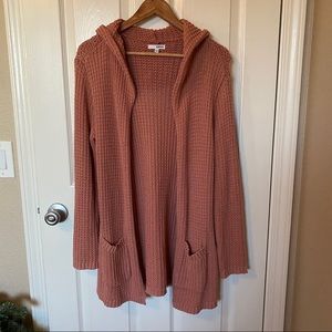 Mauve Pink Hooded Cardigan Sonoma